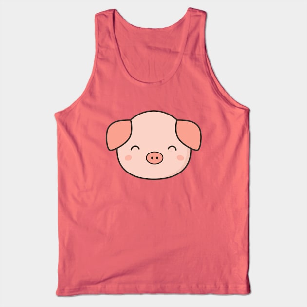 Kawaii Cute Pig Tank Top by happinessinatee